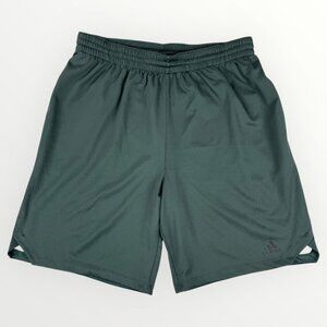 Adidas Climalite Mens Athletic Workout Loose Fit Green Running Training Shorts L